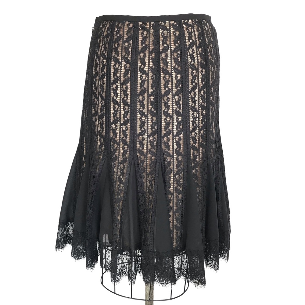 LOFT Black Lace A-Line Midi Skirt - Picture 5 of 7